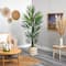 7ft. Kentia Artificial Palm in Handmade Natural Cotton Multicolored Woven Planter